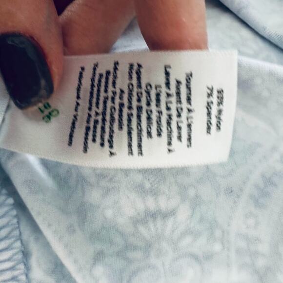 Talbots Effortless Jersey Medallion Nylon Popover Shirt Dress Blue Plus Size 3X - Picture 8 of 9